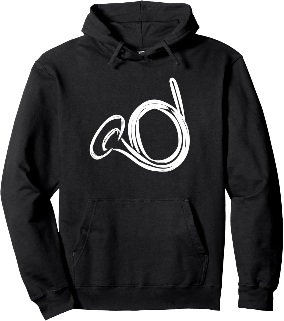 Waldhorn Zeichnung Hornspieler Horn Pullover Hoodie