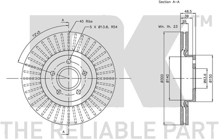 NK 204849 Bremsscheibe, Paar