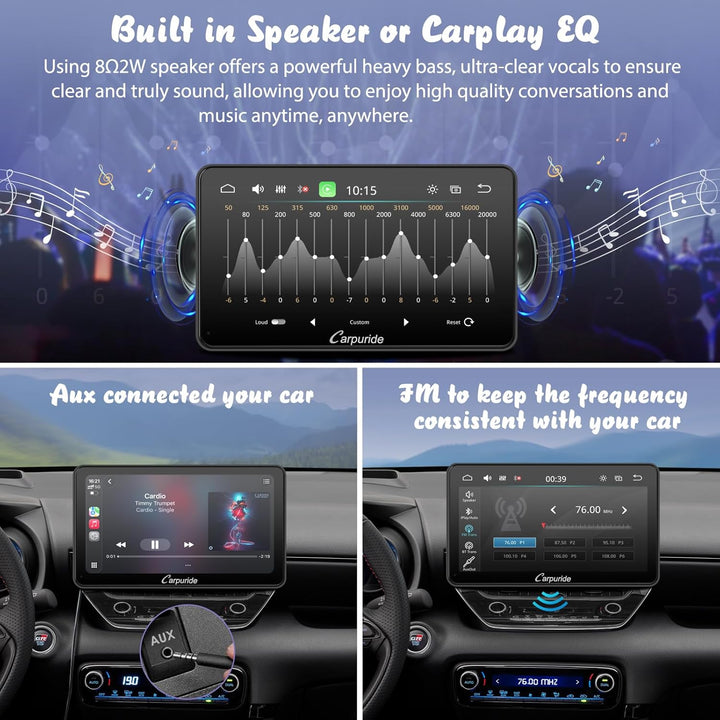 CARPURIDE W701 Pro CarPlay Display 7" Android Auto Bluetooth Transmission | 1080P Touchscreen mit 3