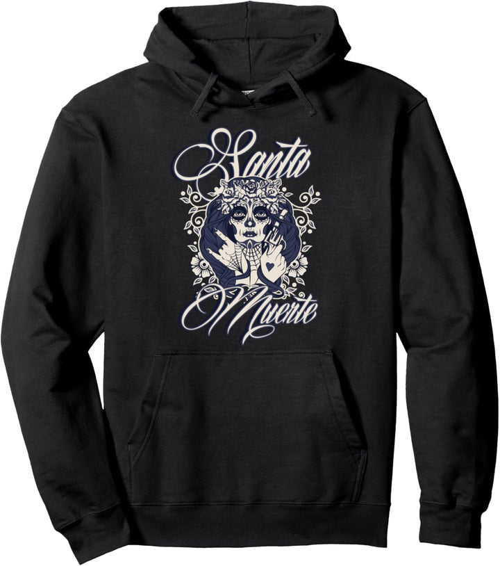 Santa Muerte Weibliche Gottheit, mexikanischer Totenkopf, Satanic Pullover Hoodie