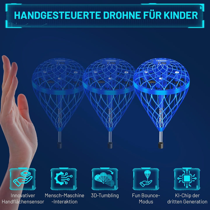 Fliegender Ball Spielzeug, Mini Drohne für Kinder, Spielzeug ab 6 Jahre Jungen, Magic Hover Ball Sch