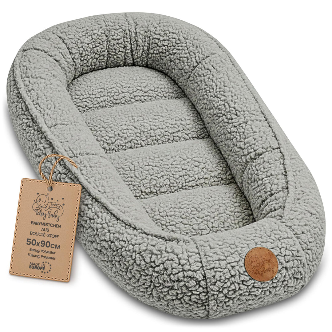 Babynest Nestchen Baby aus boucle - Babynestchen Neugeborene Nest für Kinder Bett und Babybett tragb