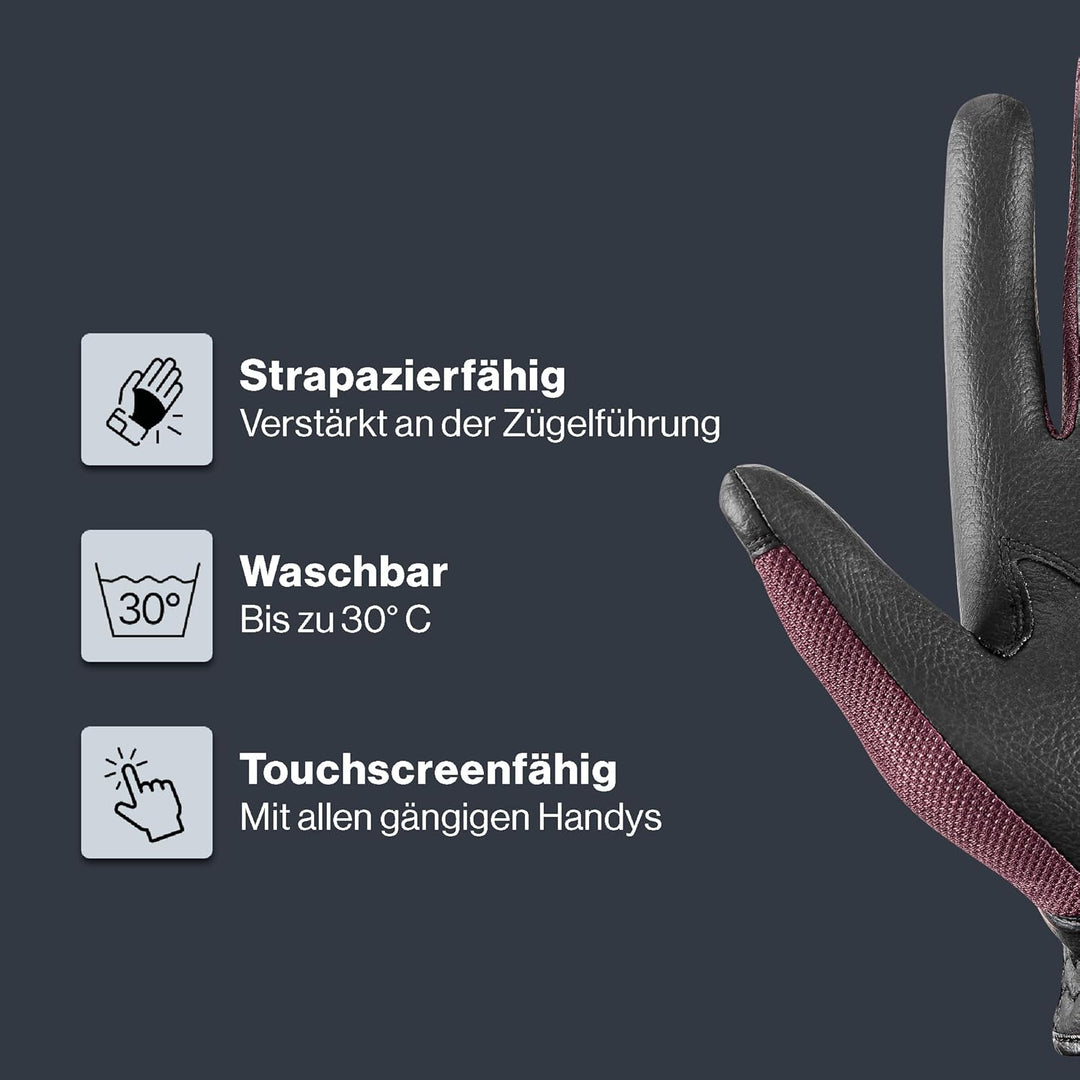 Uvex Unisex – Erwachsene Sumair Reithandschuhe 7 black-burgundy, 7 black-burgundy