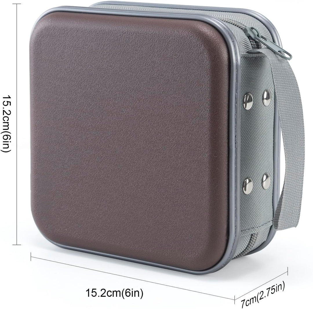UENTIP CD-Hülle mit 48 Kapazitäten, tragbare DVD-Hülle aus Hartplastik, CD-Organizer, Brieftasche, s