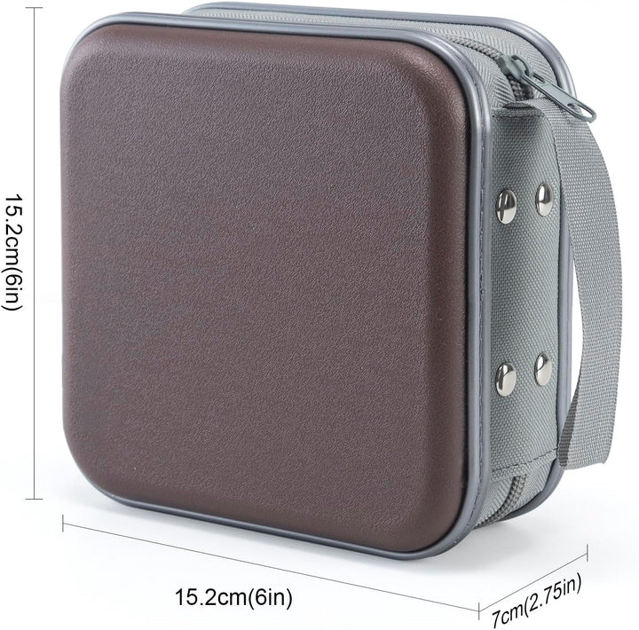 UENTIP CD-Hülle mit 48 Kapazitäten, tragbare DVD-Hülle aus Hartplastik, CD-Organizer, Brieftasche, s