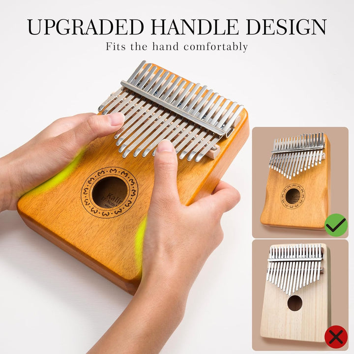 Kalimba Daumenklavier 17 Tasten, Fingerpiano Mbira Tragbare Musikinstrumente für Erwachsene Anfänger