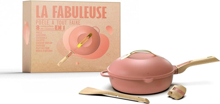 COOKUT - Die fabelhafte 8-in-1-Pfanne – 24 cm – ein einziges Utensil, das Pfanne, Pfanne, Schmortopf