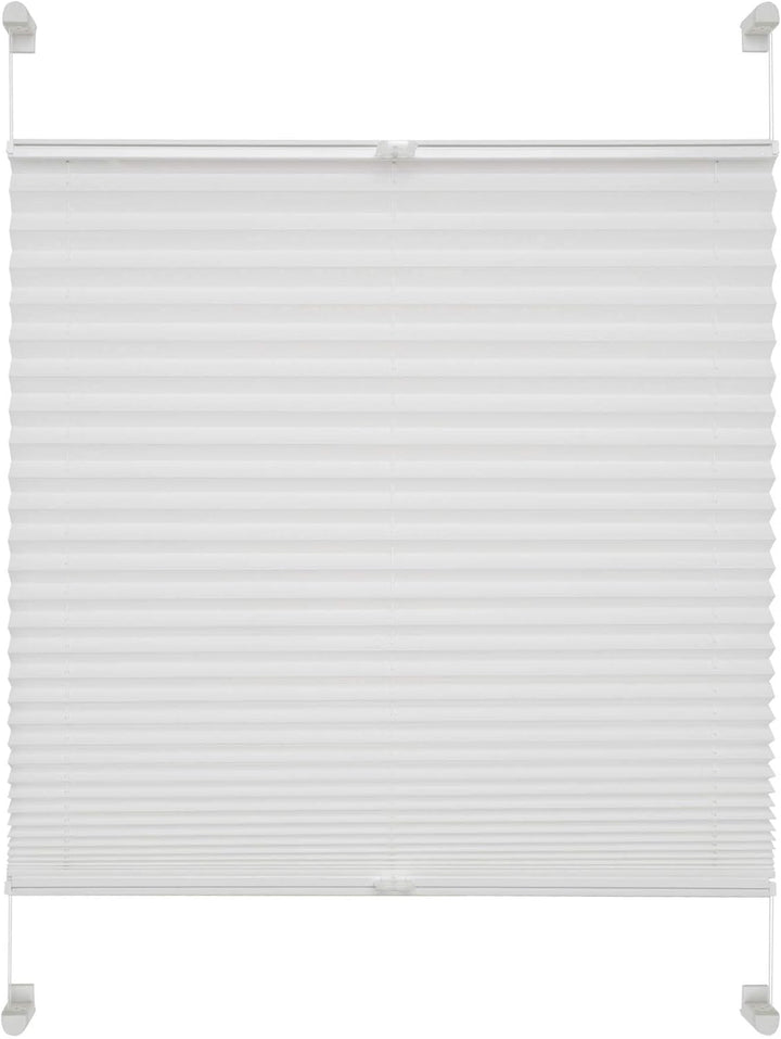 Liedeco® Plissee verspannt mit Klemmträger; 75 x 130 cm weiss (BxH); lichtdurchlässig blickdicht stu