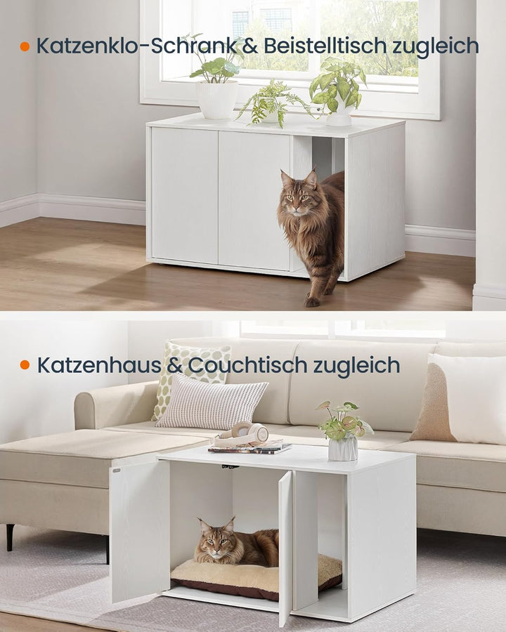 SONGMICS HOME Katzenklo-Schrank, Toolless-Technologie, Superschnelle werkzeuglose Montage, Katzensch