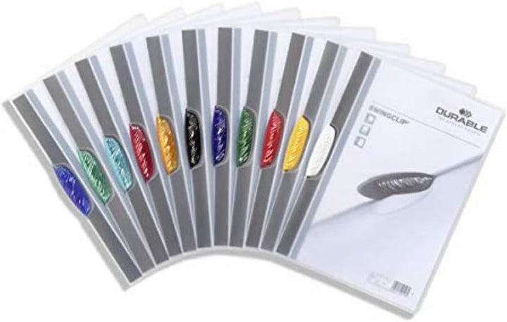 Durable Klemm-Mappe Swingclip aus PP, bis zu 30 Blatt A4, gelb, 25er Packung, 226004, gelb