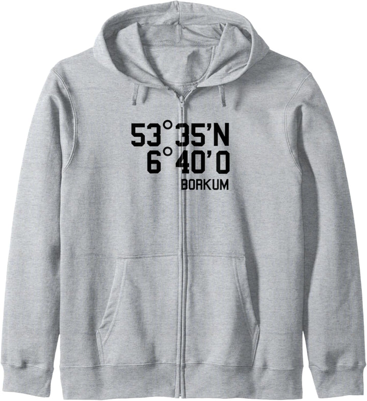 Borkum Koordinaten Shirt Insel Urlaub Geschenk Kapuzenjacke
