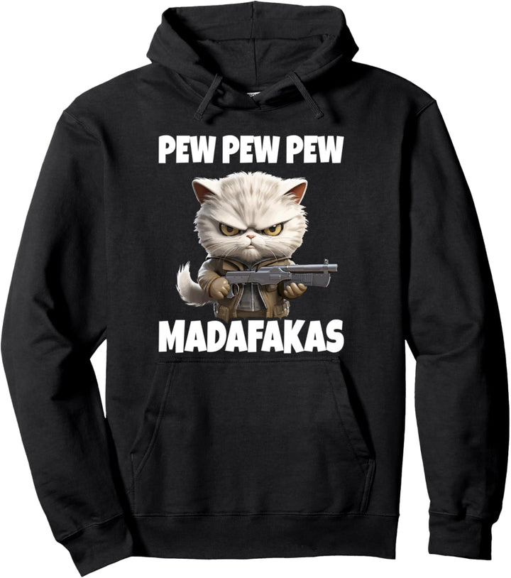 Gamer Katze Geschenk I pew pew pew madafakas Pullover Hoodie