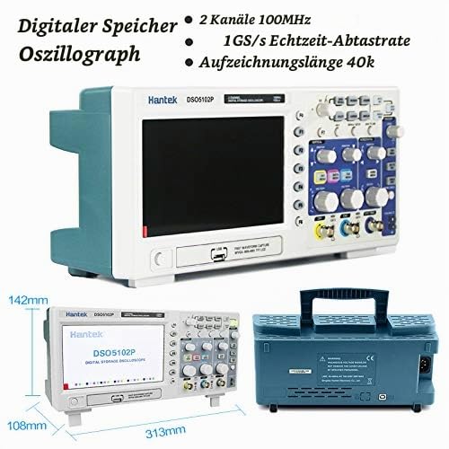 Hantek DSO5102P 100MHz 2-KANAL Digitales Oszilloskop 1GSa/s in Echtzeit Probe