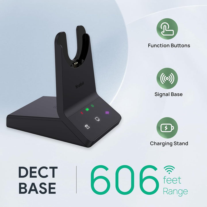 Yealink WH64 Wireless Headset mit Mikrofon,185 m Reichweite DECT & Bluetooth Dual Modus Kabelloses H