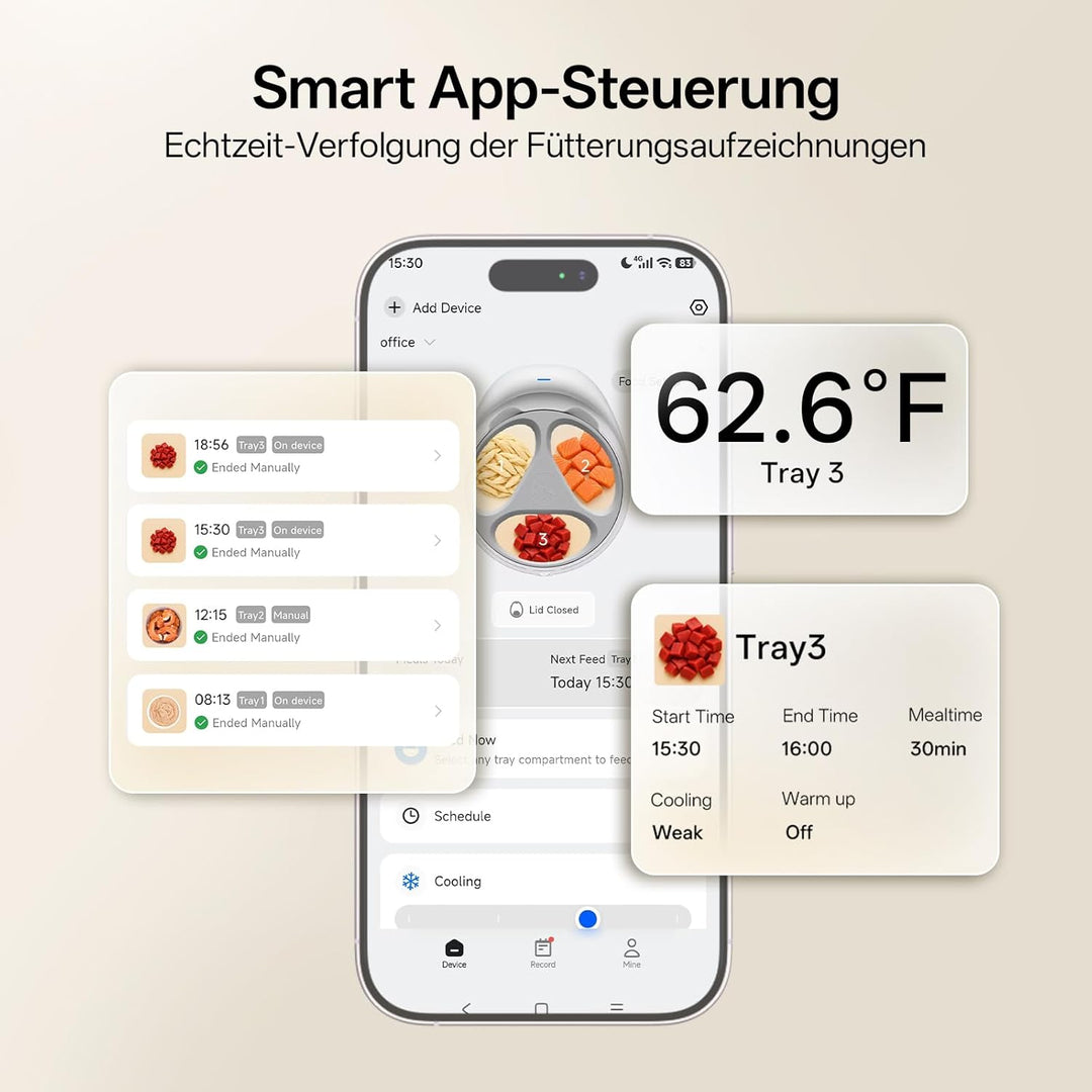 UBPET Futterautomat Katze Nassfutter, Dual-Temp mit Halbleiterkühlung & heizung, App gesteuerter Fut
