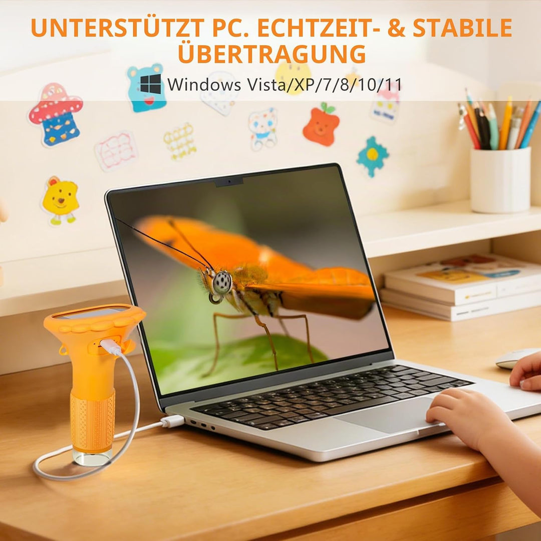 Handy-Mikroskop für Kinder, 1000X Tragbares Taschenmikroskop, Digitales Mikroskop mit 2,0" IPS-Bilds