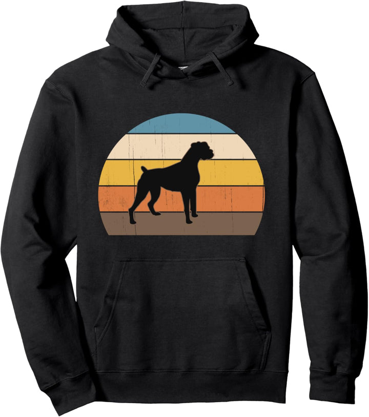 Coole Retro-Sonnenuntergang Boxer - Grosse Boxer Besitzer Pullover Hoodie
