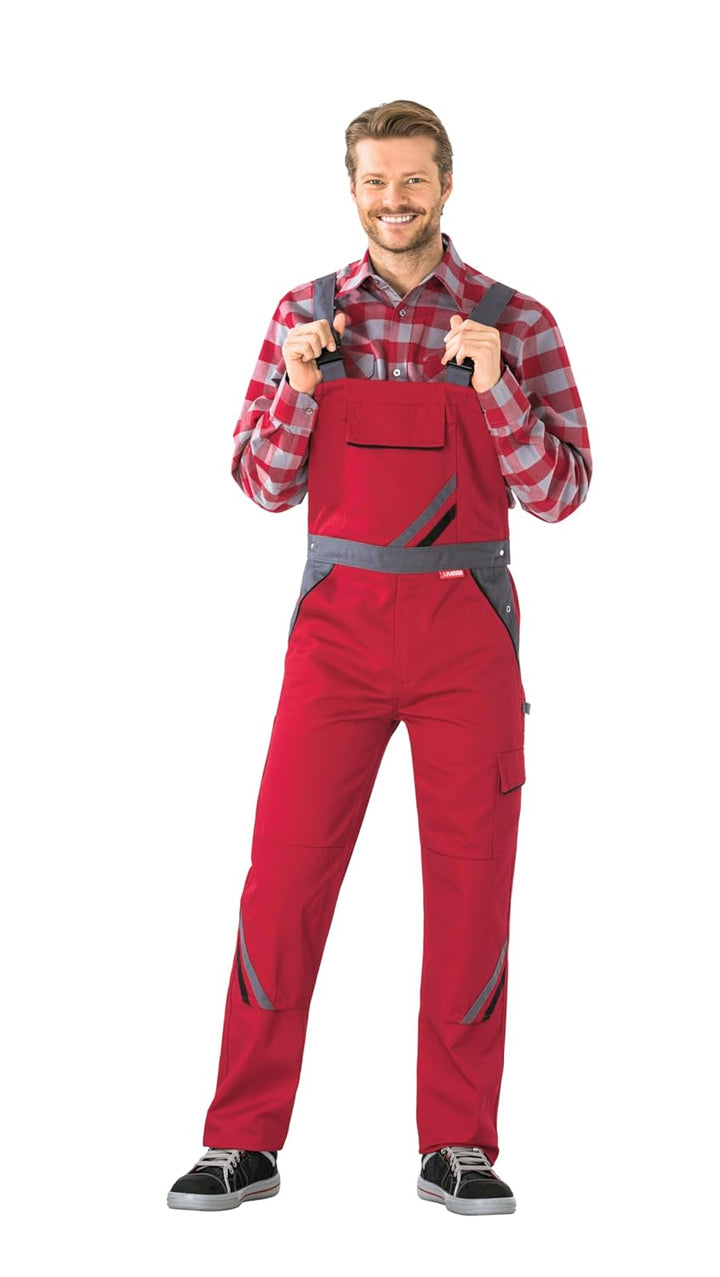 Planam Highline Herren Latzhose rot Schiefer schwarz Modell 2336 Grösse 60 rot/schiefer/schwarz 60,