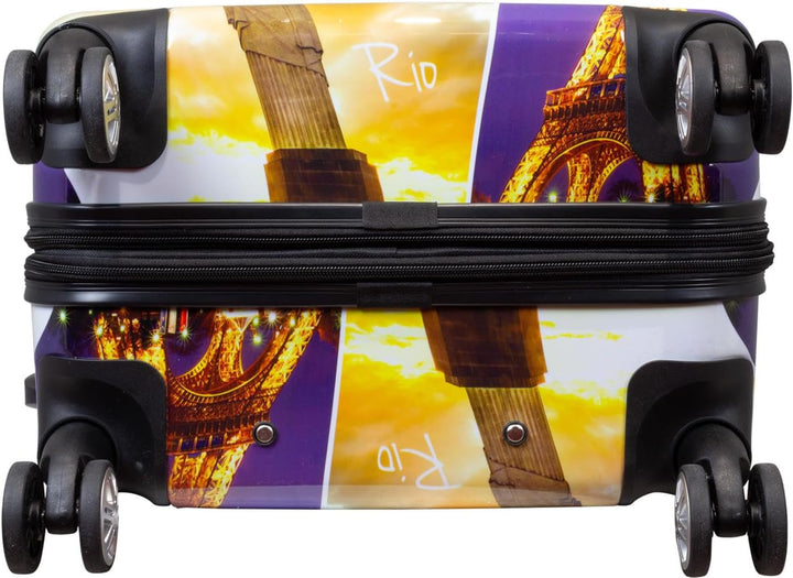 Hartschalen Koffer Trolley mit hochwertigem Motiv Print Five Cities Handgepäck, Grösse M