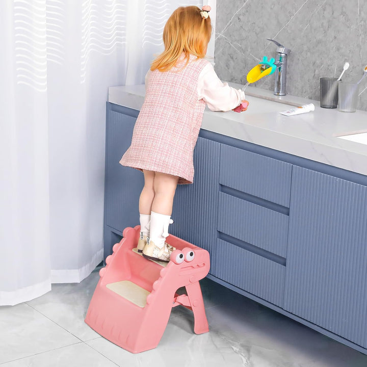 Tritthocker Kinder, Hocker Kinder Klappbar Tritthocker 2 Stufen, Rutschfester Hocker Kinder Bad Anti