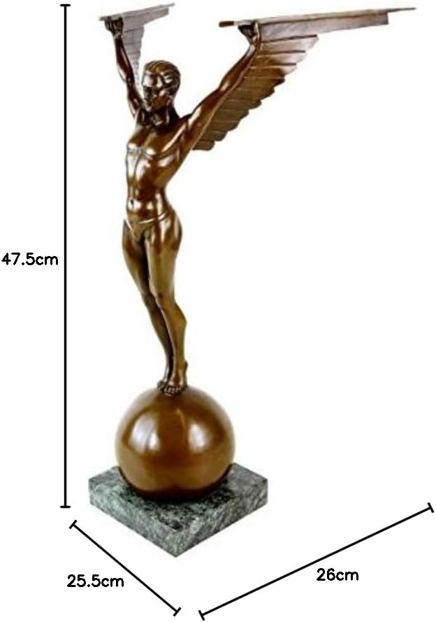 Kunst & Ambiente - Icarus Art Deco Skulptur aus Bronze - signiert Gennarelli - Mythologische Figur -