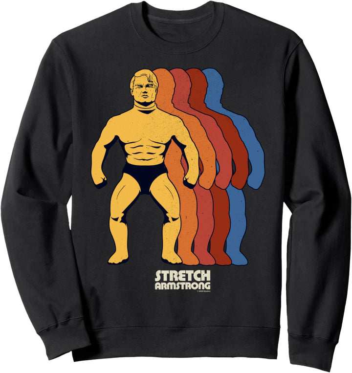 Stretch Armstrong Retro Superhero Silhouette Stack Logo Sweatshirt