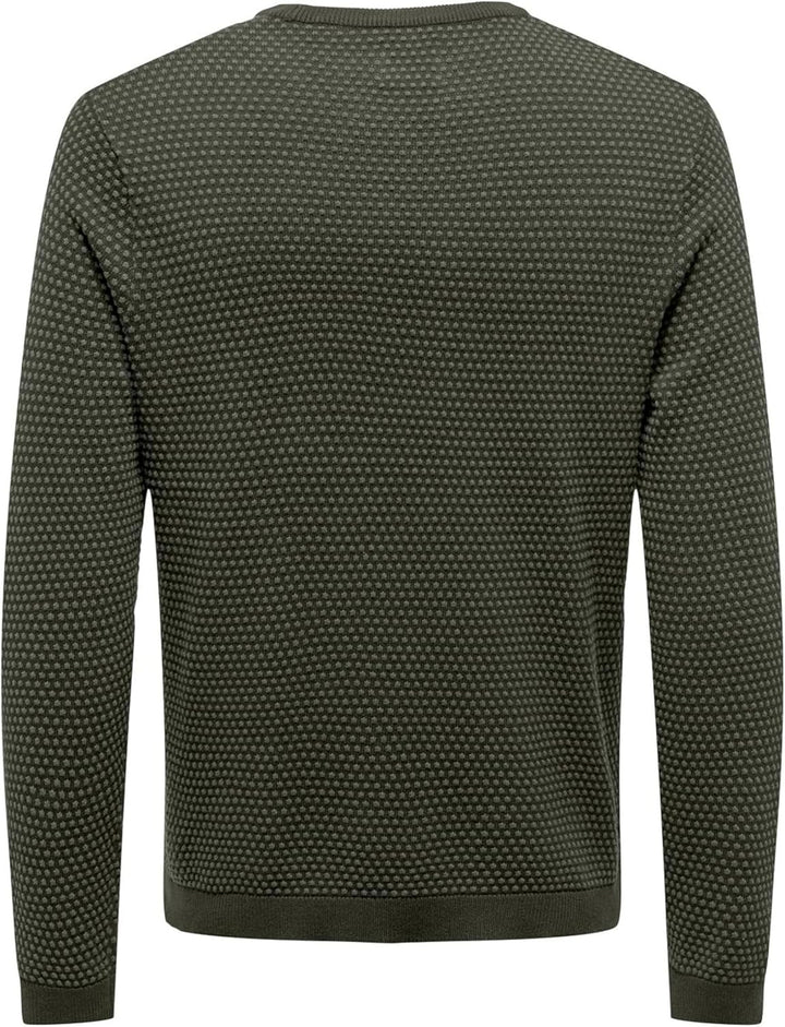 ONLY &amp; SONS Herren Strickpullover XS Rosin/Pattern:forest Night Dots, XS Rosin/Pattern:forest Night