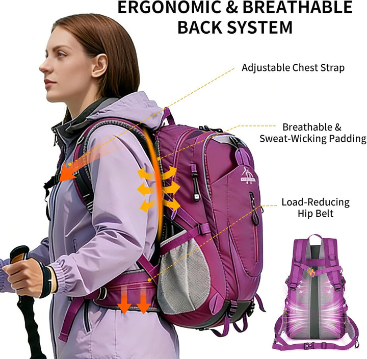 Amythe Schulrucksack Jungen Mädchen Gross Kapazität 33L, Wanderrucksack Leichter Teenager für ab 12