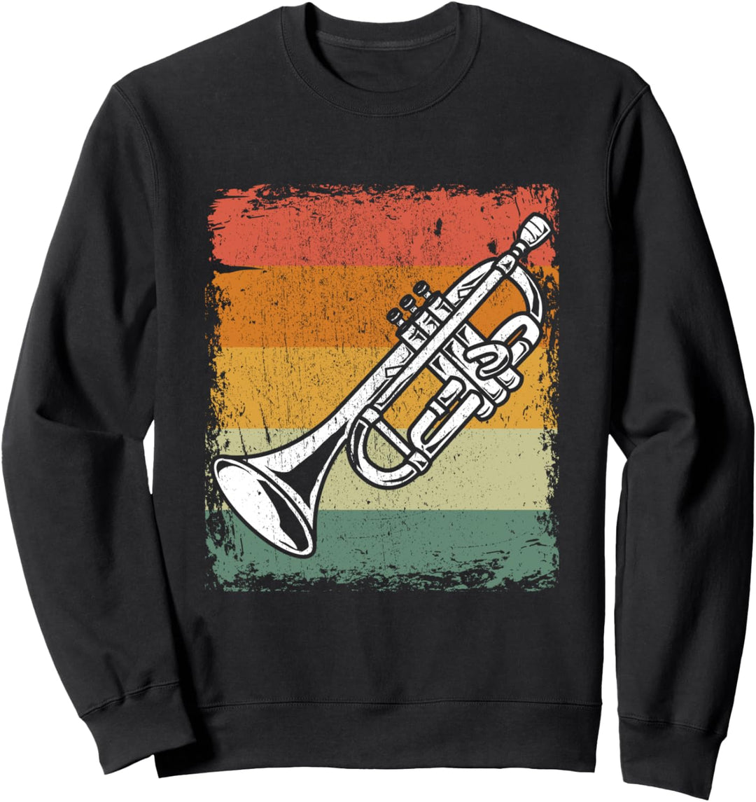 Retro Trompeten Spieler Geschenk Jazz Vintage Trompete Sweatshirt