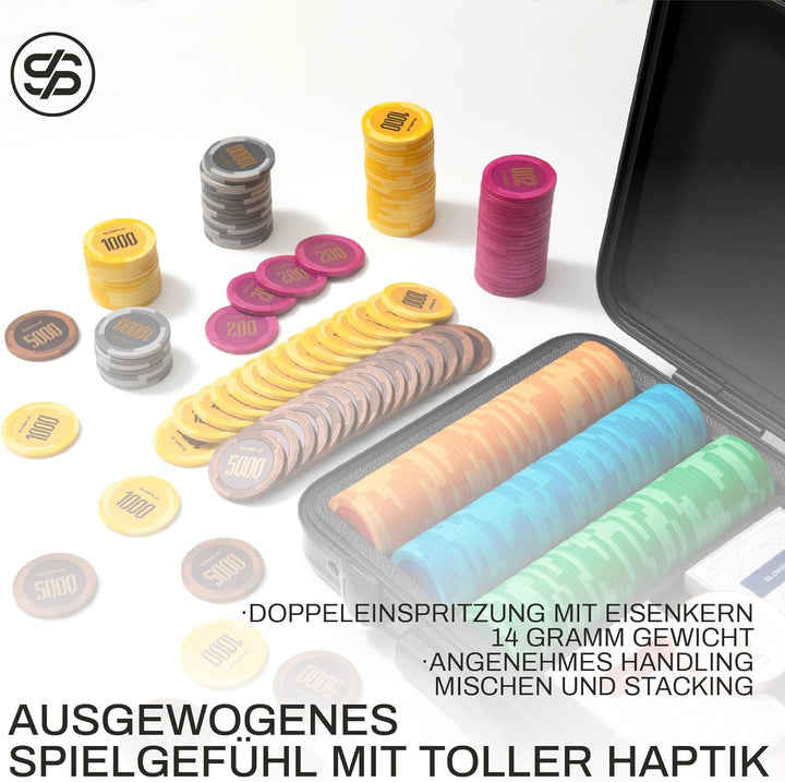 SLOWPLAY Godel 14g Ton Pokerchips-Set für Texas Hold’em, 300 STK [ohne Werte] Verfügt über einen hoc