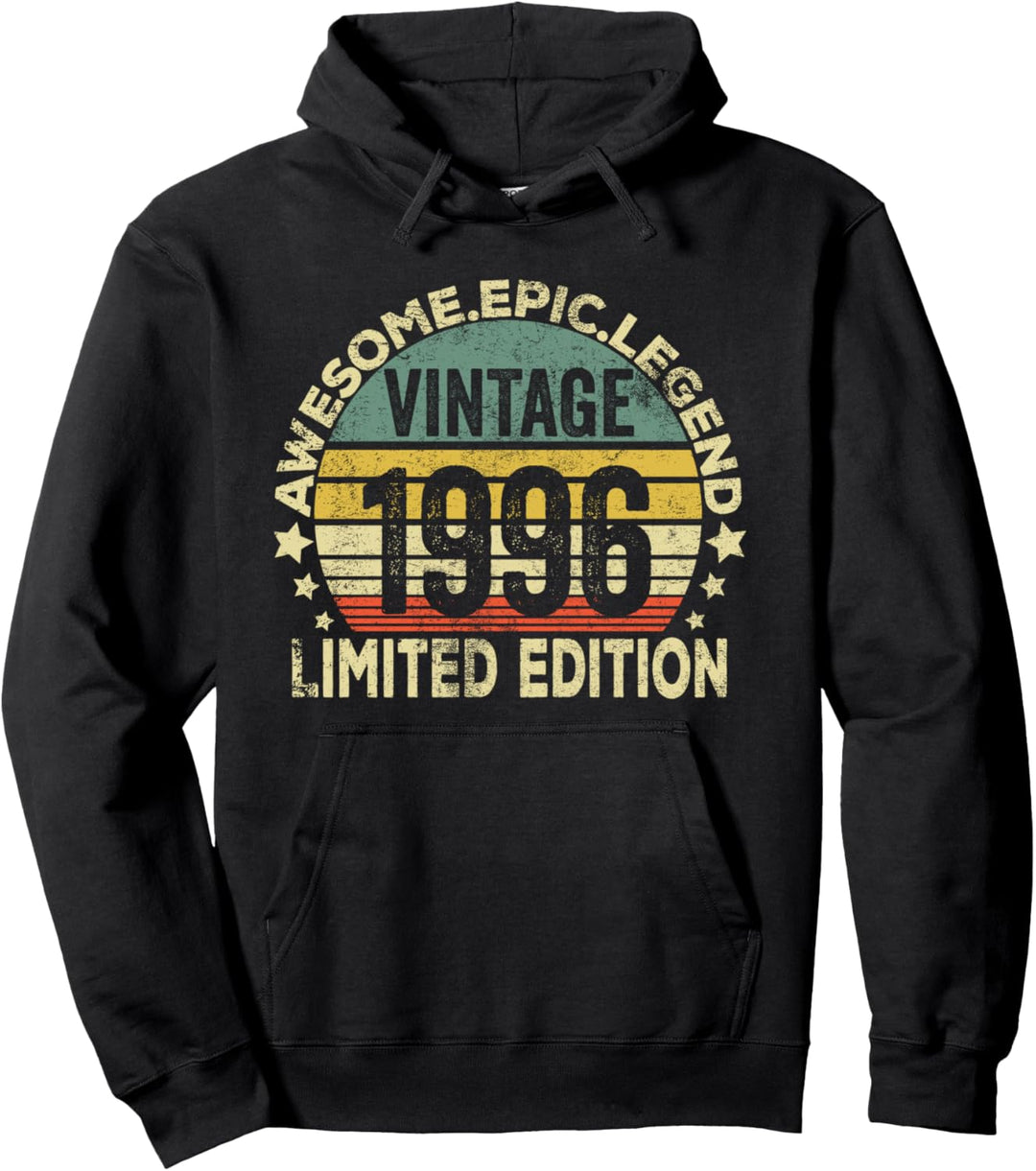 25 Year Old Legendary Retro Vintage Awesome Birthday 1996 Pullover Hoodie