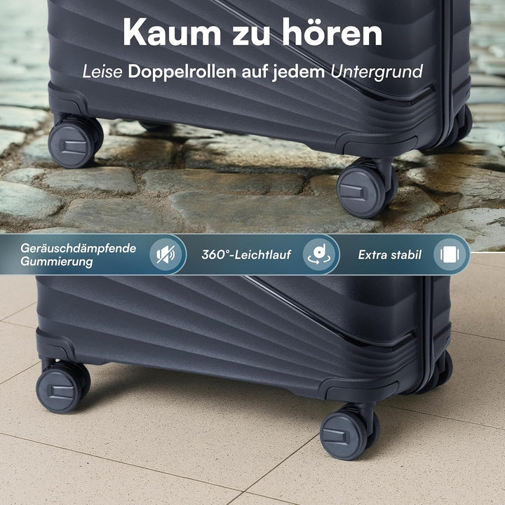 Xonic® Hartschalenkoffer L für 65L - Bruchsicherer Rollkoffer Polypropylen mit 360° Doppelrollen & T