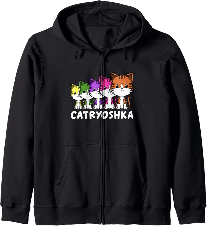 Catryoshka Katze Matryoshka Matrjoschka Russisch Russland Kapuzenjacke