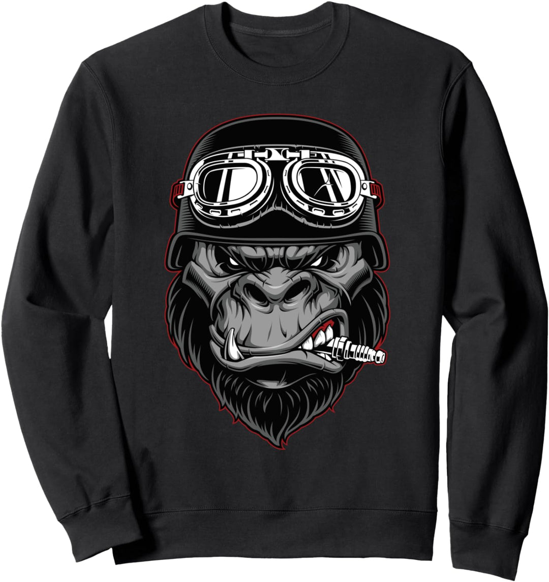 Biker & Motorrad I Gorilla Motorradfahrer I Retro Biker Sweatshirt