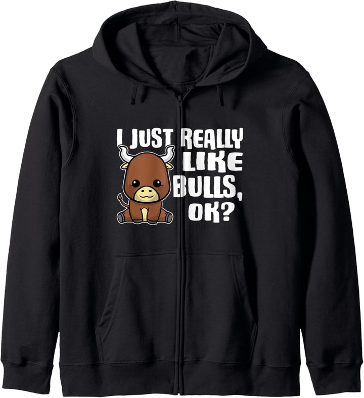I Just Really Like Bulls Ok Lustiges Stier Kostüm Kapuzenjacke