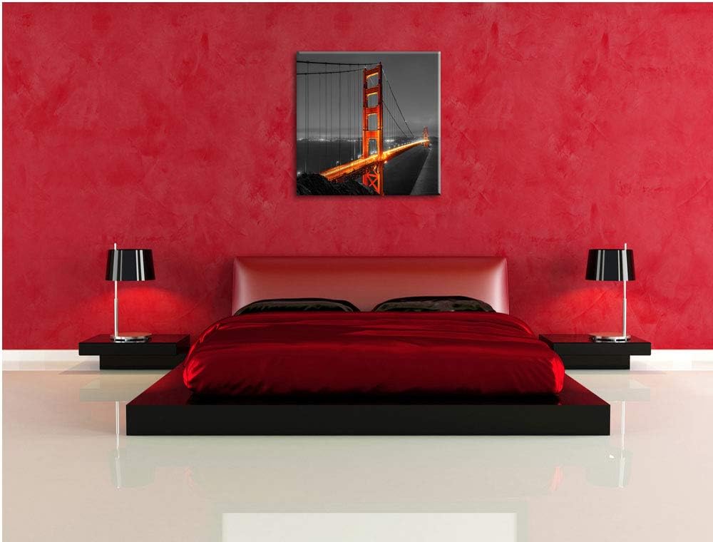 Pixxprint majestätische Golden Gate Bridge als Leinwandbild/Grösse: 70x70 cm/Wandbild/Kunstdruck/fer