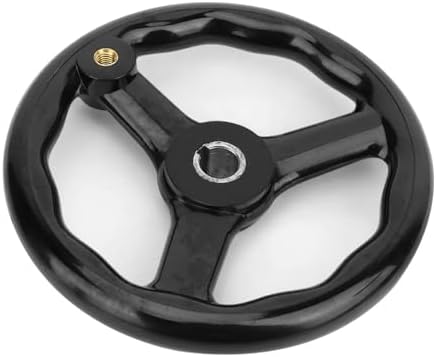Garosa 200 * 18mm Handrad, Schwarz Anti-Rutsch-Bakelit 3-Speichen-Handrad mit Griff für Fräsmaschine