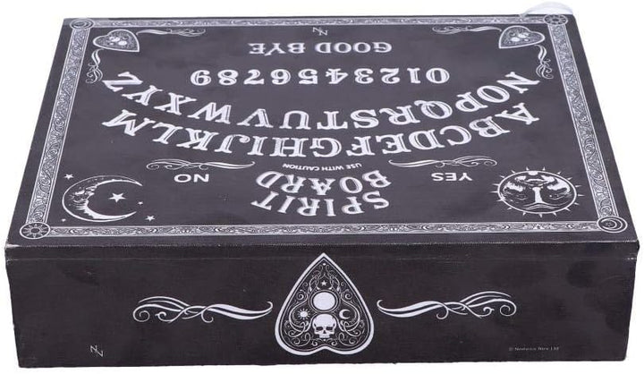 NEMESIS NOW Schmuckkästchen mit Spiegel, mitteldichte Faserplatte und Planchette, Schwarz und Weiss,