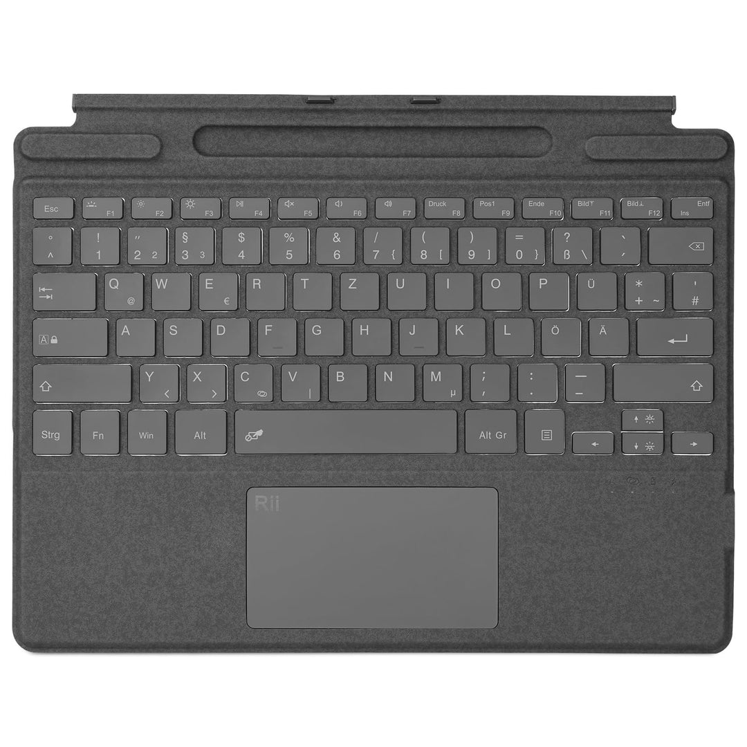 Rii Surface Tastatur für Pro 9/8/X, Bluetooth 5.2 Mit Touchpad Und 7-Farbiger Hintergrundbeleuchtung