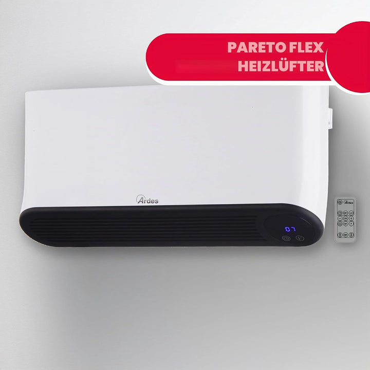 ARDES - AR4W05P PARETO FLEX Keramik-Heizlüfter zur Wandmontage 2000W Waterproof, programmierb. Badez