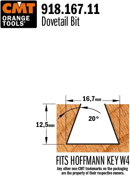 CMT Orange Tools 918.167.11 – Erdbeere Walflosse Milano 19 Grad für Hoffmann HW S 8 D 16,7 x 12,5 x