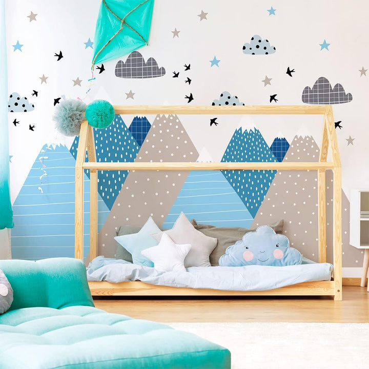 Wandsticker Kinder Deko Babyzimmer Wandsticker Kinder Wandsticker skandinavische Berge Lynka H80 x L