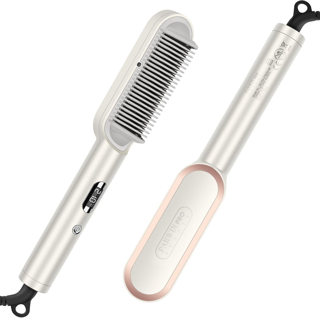 Ionen Glättbürste - PARWIN PRO BEAUTY Haarglätter Bürste - Glättungsbürste mit LED-Anzeige - Hair St