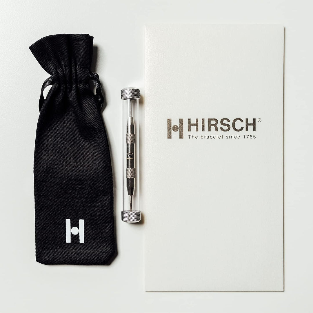 HIRSCH Uhren-Armband Duke - Uhr-Band aus italienischem Kalbs-Leder mit Alligator-Prägung 12 mm Grau,