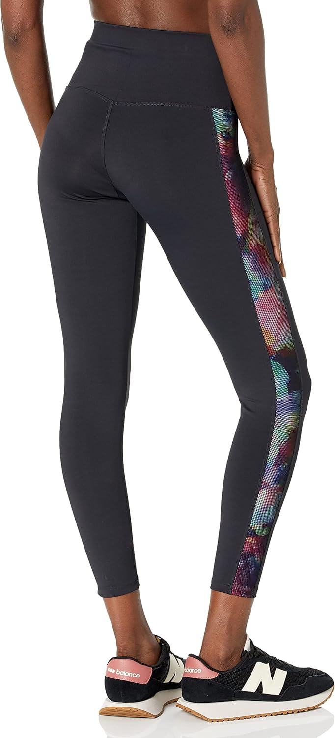 Desigual Tulip Floral Side Black Sport Leggings 23SWKK03 L Schwarz, L Schwarz