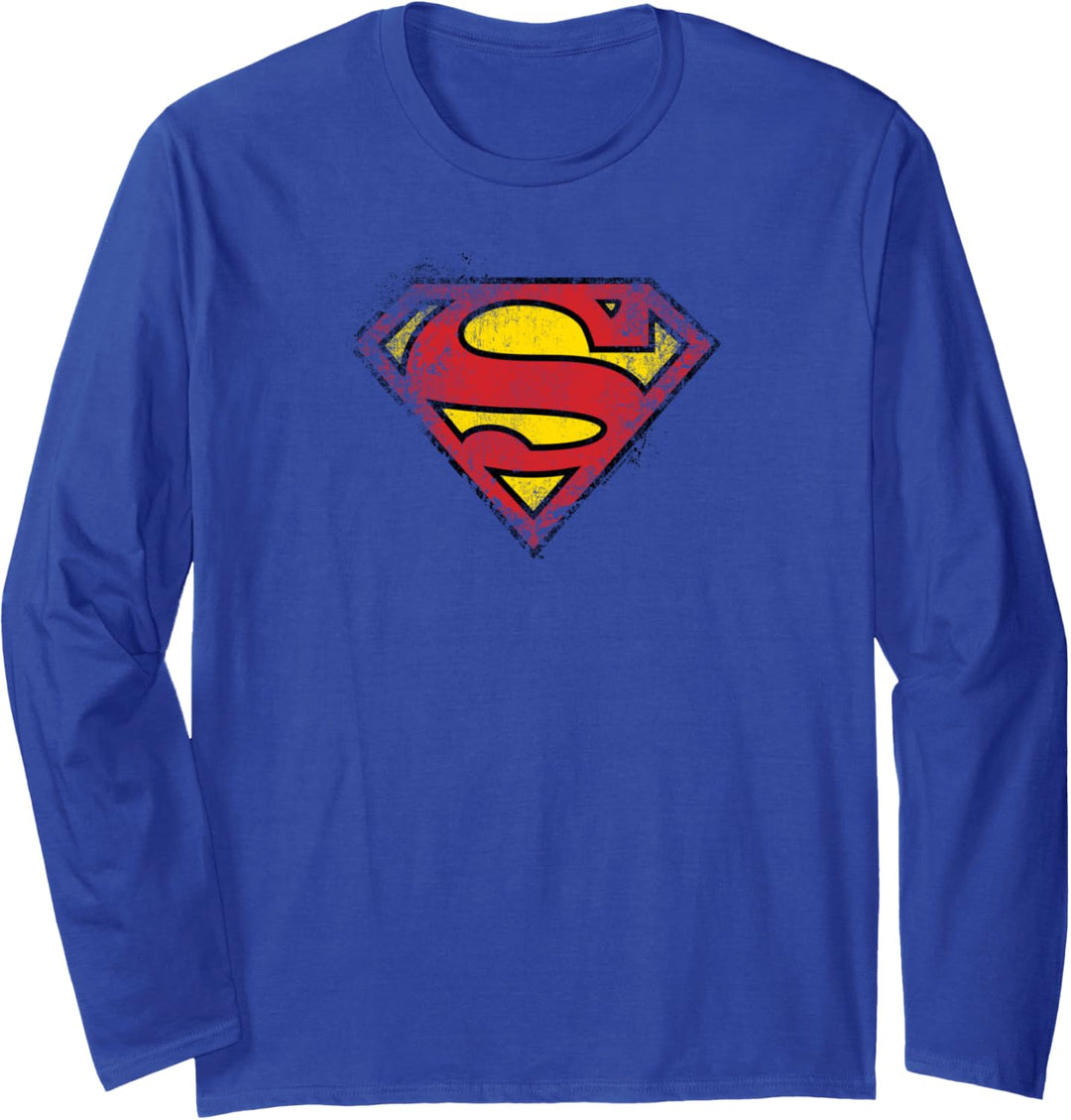 Superman Destroyed Supes Logo Langarmshirt