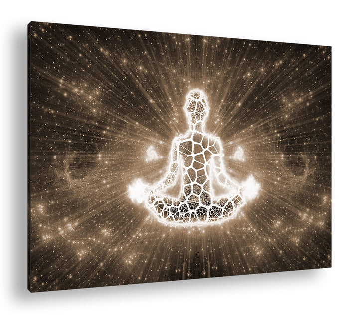 deyoli Yoga Meditation Format: 120x80 Effekt: Sepia als Leinwandbild, Motiv fertig gerahmt auf Echth