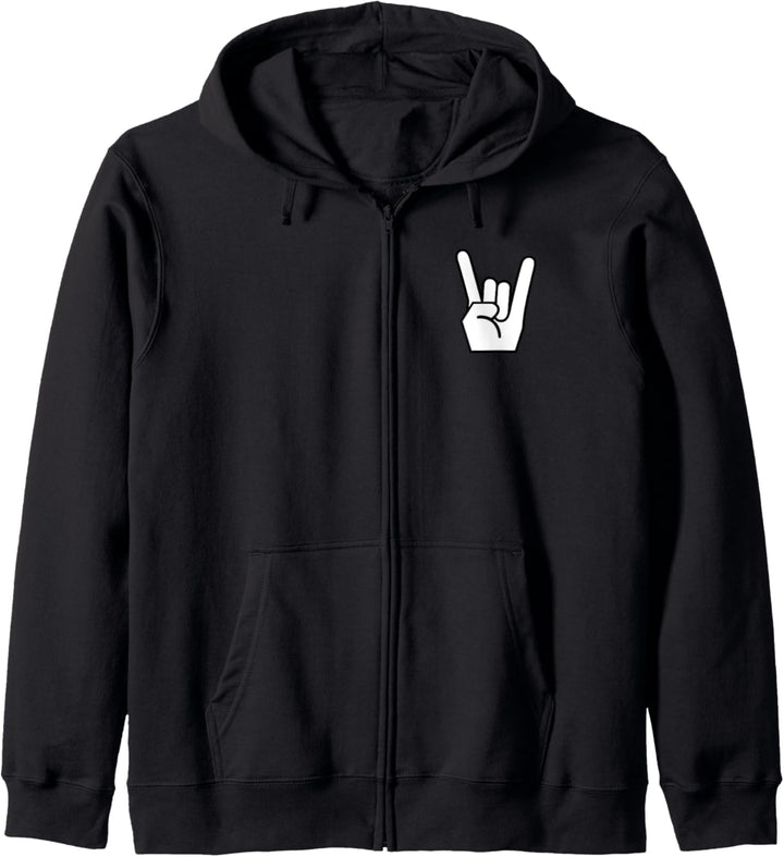 Heavy Metal Pommesgabel Hard Rock Musik Devil Horns dezent Kapuzenjacke