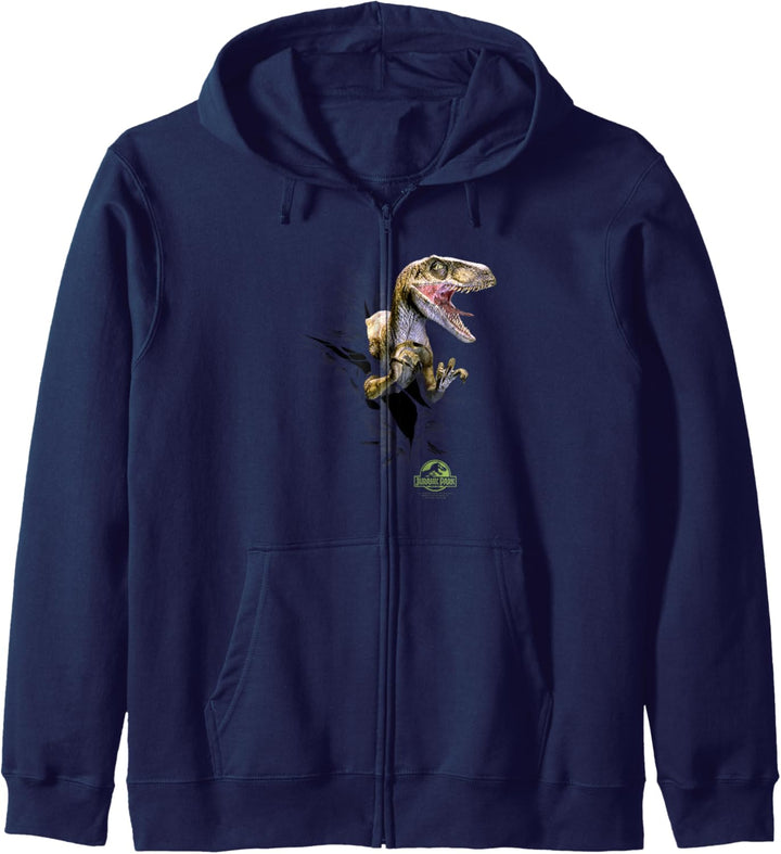 Jurassic Park Velociraptor Tears Through Kapuzenjacke