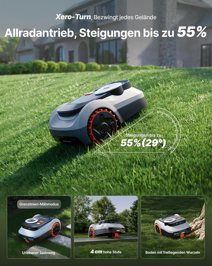 Segway Navimow i220 LiDAR Pro Mähroboter mit Garage M Empf. 2000 m², LiDAR+Vision+NRTK-Navigation, X